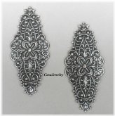 Sterling Silver Plated Filigree with Top Hang Hole - 2 Piece Lot