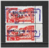 Venezuela 1943 Red Orange Overprint Pair
