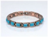 Copper Link Turquoise Magnetic Bracelet