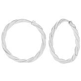 Silver Twisted Hoop Earrings