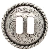 Rope Edge Antique Nickel Concho
