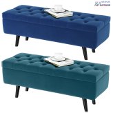 Velvet Storage Bench Ottoman