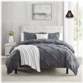 Luxury Pintuck Comforter Set, 3-Piece Pinch Pleat Bedding Ensemble