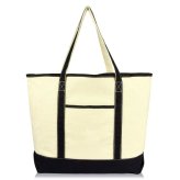 XL Open Top Tote with Outer Pocket