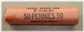 1955-D Original Bank Wrapped Roll OBW Lincoln Wheat Cents Uncirculated