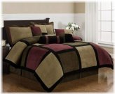 Burgundy Patchwork Comforter Set