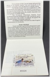 Wildlife Habitat Trust 1993 UK £5 Duck Stamp Collection