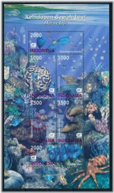 Marine Life Coral Fish Octopus Stamp Set