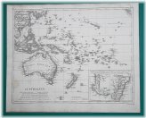 Oceania Cartographic Relic - 1844 Original Map