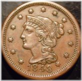 1848 Choice Original XF Large Cent