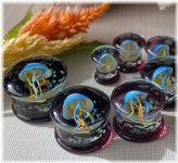 Jellyfish Glass Double Flare Plugs