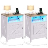 Rustic Glow Charging Nightstand