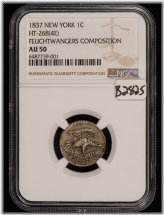 Feuchtwanger Cent Token 1837 - NGC AU 50