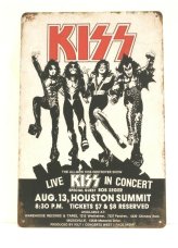Vintage Rustic Kiss Concert Tin Metal Poster