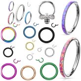 Steel Segment Clicker Hoop for Nose, Septum, and Daith Piercings