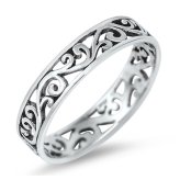 Sterling Silver Celtic Eternity Ring with Fashionable Design