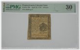 Pennsylvania Colonial 6 Pence Note (1776) - Grade PMG 30 - Fr#PA-199