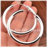 Radiant Silver Tubular Hoop Earrings