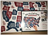 USA Road Trip Memory Map - 19" x 13" (Red, White, Blue)