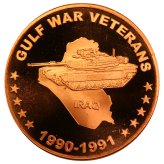 Gulf War Veterans 1 oz Copper Round