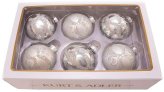 Sparkling Silver Glass Ball Ornaments Set