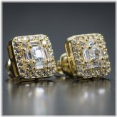 Square Baguette Gold Earrings