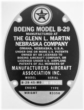 Enola Gay Data Plate Replica
