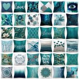 Teal Breeze Double-Sided Pillow Cover