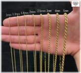 Golden Rope Link Chain Necklace