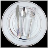 Silver Rimmed Wedding Tableware Set