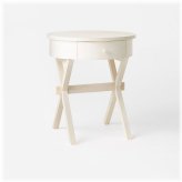 Wasatch Round Accent Table with Drawer Off White