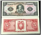 Global Banknote Treasury: Ecuador 5 Sucres 1988 UNC