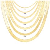 Silky Herringbone Gold Chain Necklace