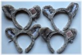 Furry Gray Wolf Ear Headbands Set