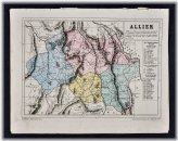 1864 Le Bealle Map - Department Allier - Neuilly Montlucon La Palisse - France