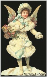 Embossed German Die Cut Angel for Holiday Crafts