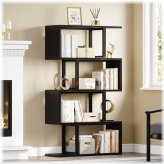 Geometric Wood Tiered Bookshelf Divider