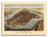 1876 New York City Vintage Panoramic Map