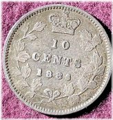 Small 6 Canadian Silver Dime