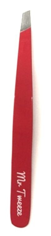 Stainless Slant Tweezers in Red