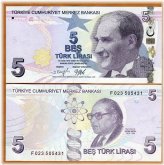Turkish Lira 2009 (2022) - F-Prefix, New Signature - UNC