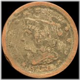 Antique Braided Hair Half Cent - 1851 VF Very Fine Details