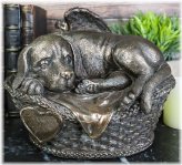 Angel's Resting Place: Labrador Dog Memorial Urn in Wicker Basket