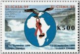 Zambian Stamp Collection: AIDS Globe Map and Waterfall Design