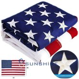 Embroidered Stars and Sewn Stripes US Flag - Heavy Duty Nylon