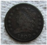 Copper Classic Head Half Cent - Rare 1809 Date Type Coin with VF Detail