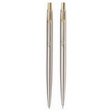 Stainless Steel and Gold Writing Set by Parker Classic