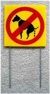 Poo-Free Zone" Sign and Stake Set