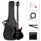 Emberwood 4-String Bass Guitar Kit with Amplifier