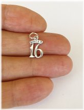 Silver Sweet 16 Grooved Charm